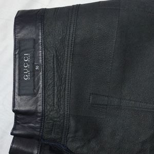 Brand new without tags Gucci black leather pants size 50 in Italy, or 32 USA